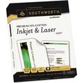 Southworth Company Southworth¬Æ Premium 25% Cotton Inkjet/Laser Paper, White, 97 Bright, 24lb, Letter, 250/Pack J344C